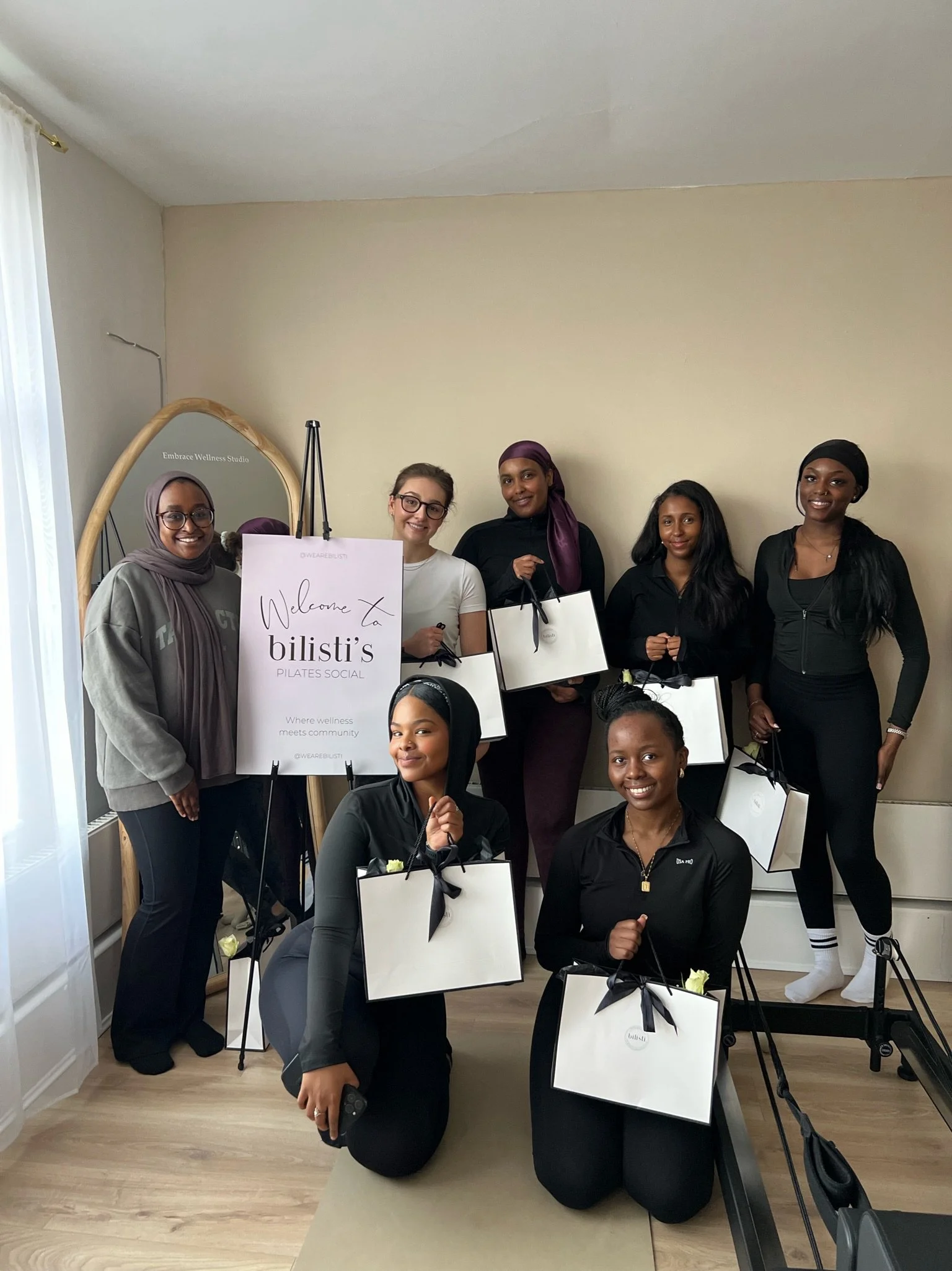 Bilisti members with their gift bags at the training centre